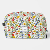 Kleurrijke Wildflowers Floral Botanical Monogramme Toilettasje (Voorkant)