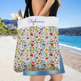 Kleurrijke Wildflowers  Floral Elegant Stijlvol Tote Bag