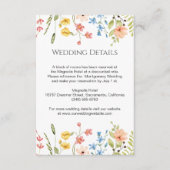 Kleurrijke Wildflowers Garden Wedding Details Informatiekaartje (Voorkant)