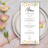 Kleurrijke Wildflowers Garden Wedding Menu