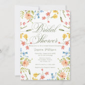 Kleurrijke Wildflowers Groen & Wit Vrijgezellenfee Kaart (Voorkant)