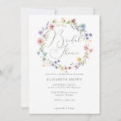 Kleurrijke Wildflowers Krans Tuin Vrijgezellenfees Kaart (Voorkant)