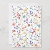 Kleurrijke Wildflowers Krans Tuin Vrijgezellenfees Kaart (Achterkant)