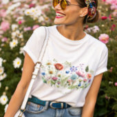 Kleurrijke Wildflowers Monogram T-shirt