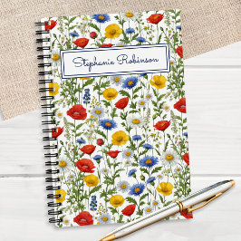 Kleurrijke Wildflowers Mooie Bloemen Gepersonalise Notitieboek