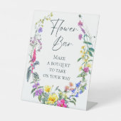 Kleurrijke Wildflowers Party Maak Boeket Bloemenba Reclamebord Met Voetstuk (Voorkant)