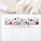 Kleurrijke Wildflowers Retour Adreslabels Etiket (Insitu)