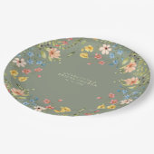 Kleurrijke Wildflowers Sage Garden Vrijgezellenfee Papieren Bordje (Gekanteld)