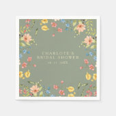 Kleurrijke Wildflowers Sage Garden Vrijgezellenfee Servet (Voorkant)