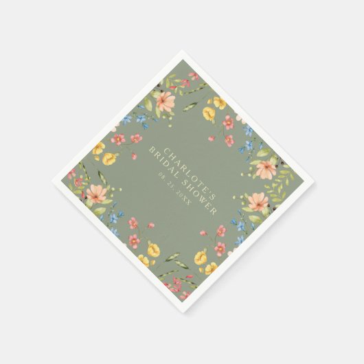 Kleurrijke Wildflowers Sage Garden Vrijgezellenfee Servet (Hoek)