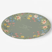 Kleurrijke Wildflowers Salie Garden Wedding Papieren Bordje (Gekanteld)