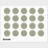 Kleurrijke Wildflowers Salie Garden Wedding Ronde Sticker (Vel)