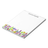 Kleurrijke Wildflowers Schattigee aangepaste naam Notitieblok (Linkerzijde)