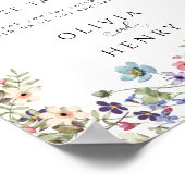 Kleurrijke Wildflowers Spring Wedding Favorieten T Poster (Hoek)