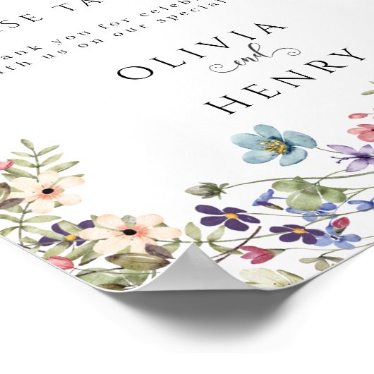 Kleurrijke Wildflowers Spring Wedding Favorieten T Poster (Hoek)