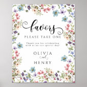Kleurrijke Wildflowers Spring Wedding Favorieten T Poster (Voorkant)