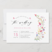 Kleurrijke Wildflowers Spring Wedding Kaart (Voorkant)