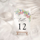 Kleurrijke Wildflowers Trouwtafel nummer Kaart