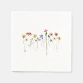 Kleurrijke Wildflowers Verjaardagsfeest Servet (Voorkant)