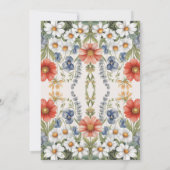 Kleurrijke Wildflowers Verloving Invitation Kaart (Achterkant)