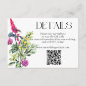 Kleurrijke Wildflowers Wedding Details QR Code Informatiekaartje (Voorkant)