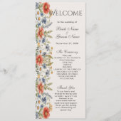 Kleurrijke Wildflowers Wedding Program Programmakaart (Voorkant)