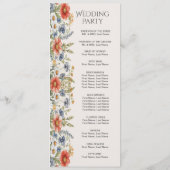 Kleurrijke Wildflowers Wedding Program Programmakaart (Achterkant)