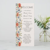 Kleurrijke Wildflowers Wedding Program Programmakaart (Staand voorkant)