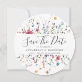 Kleurrijke Wildflowers Wedding Save the Date (Voorkant)