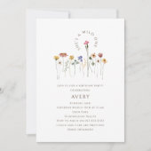 Kleurrijke Wildflowers Wild One Birthday Party Kaart (Voorkant)
