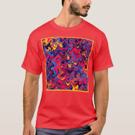 Kleurrijke Willekeurige Golven Patroon T-shirt