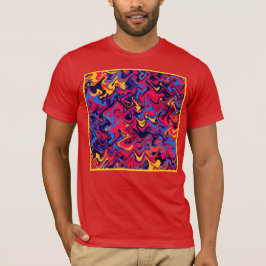 Kleurrijke Willekeurige Golven Patroon T-shirt