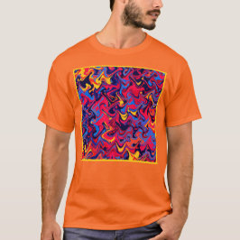 Kleurrijke Willekeurige Golven Patroon T-shirt