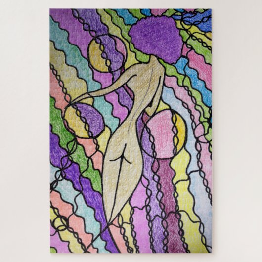 Kleurrijke Wind Abstracte Moderne Kunst Legpuzzel (Verticaal)