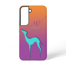 Kleurrijke windhond whippet hond silhouet Naam