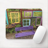 Kleurrijke Windows- en Bench Garden Decor Muismat (Met muis)