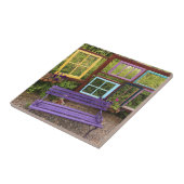 Kleurrijke Windows- en Bench Garden Decor Tegeltje (Zijkant)