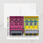 Kleurrijke winkelcentra op Phang Nga Road, Old Phu Briefkaart (Voorkant / Achterkant)