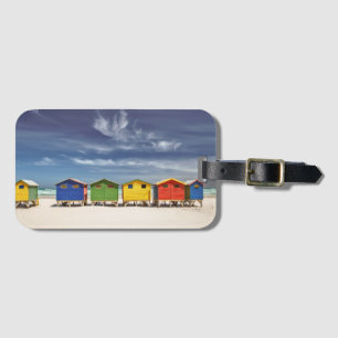 Kleurrijke winkels Muizenberg, Zuid-Afrika Bagagelabel