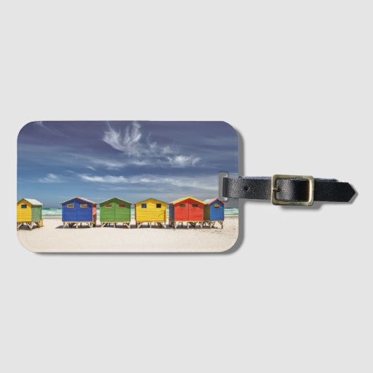 Kleurrijke winkels | Muizenberg, Zuid-Afrika Bagagelabel (Voorkant (horizontaal))