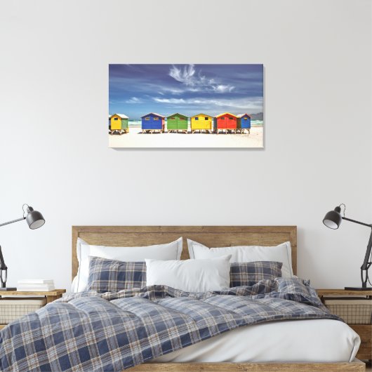 Kleurrijke winkels | Muizenberg, Zuid-Afrika Canvas Afdruk (Insitu (Slaapkamer))