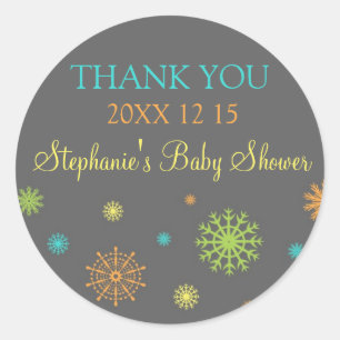 Kleurrijke Winter Baby shower Favor Stickers