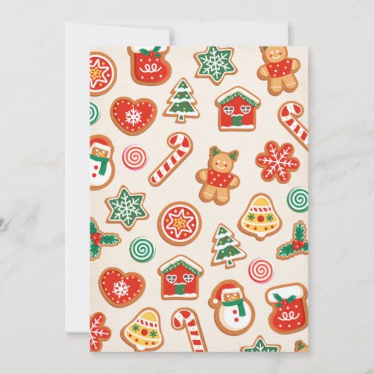 Kleurrijke winter kerstkoekjes foto verjaardag kaart (Achterkant)