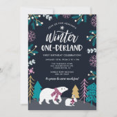 Kleurrijke Winter OneDerland Verjaardag Kaart (Voorkant)