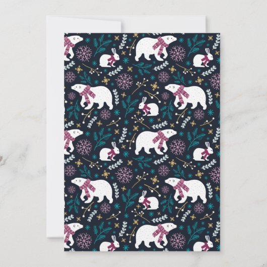 Kleurrijke Winter OneDerland Verjaardag Kaart (Achterkant)