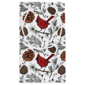 Kleurrijke Winter Perched Rode Kardinaal & dennena Klein Cadeauzakje (Achterkant)