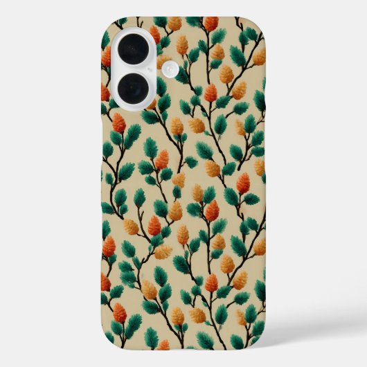 Kleurrijke Winter Pinecone Branches Case-Mate iPhone Case (Achterkant)