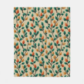 Kleurrijke Winter Pinecone Branches Fleece Deken (Voorkant)