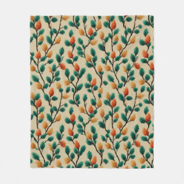 Kleurrijke Winter Pinecone Branches Fleece Deken