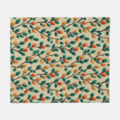 Kleurrijke Winter Pinecone Branches Fleece Deken (Voorkant (Horizontaal))